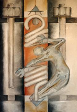 Bild AusMittig, &Ouml;l auf Leinwand, 1986, 60 x 90